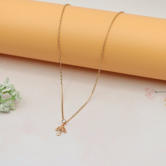 "Delicate Rose Gold Plated Necklace with Umbrella Charm,  XPNL0147 - Picture 11 of 13